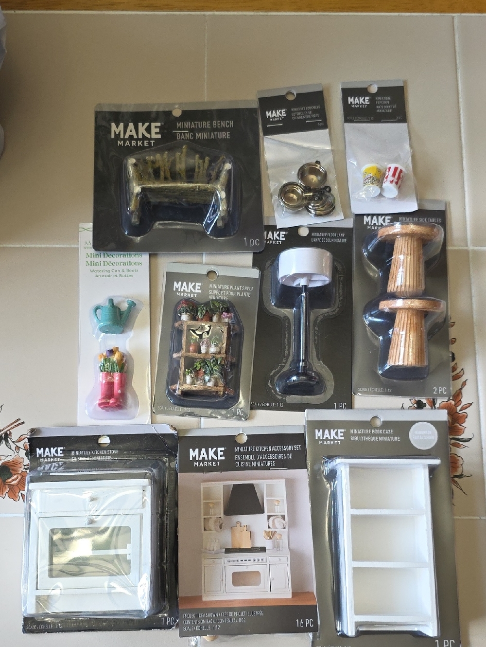 MAKE Market White Miniature Shelf and Assorted Mini Home Accessories